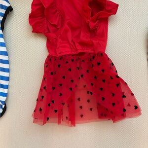 Doggie Red Dress with Black Heart Pattern